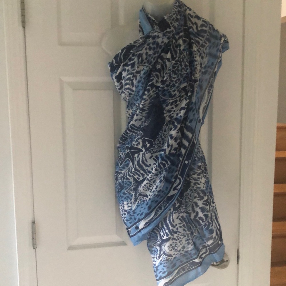 Ocean life Blue and White Swim Coverup for Beach Days